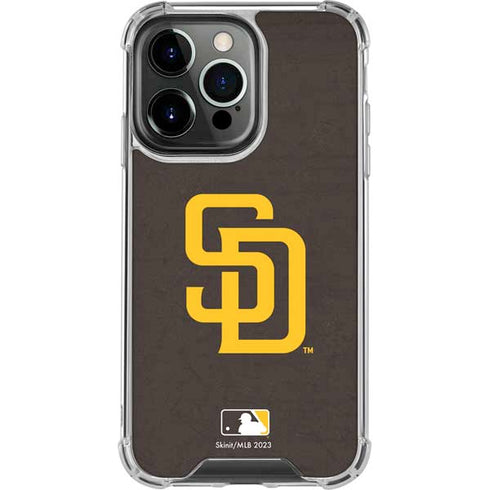 MLB San Diego Padres - Solid Distressed iPhone 14 Pro Clear Case