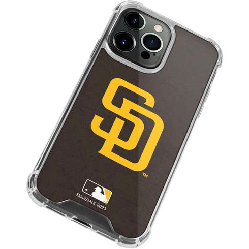 MLB San Diego Padres - Solid Distressed iPhone 15 Pro Clear Case