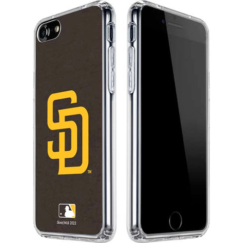 MLB San Diego Padres - Solid Distressed iPhone SE (2nd & 3rd Gen) Clear Case