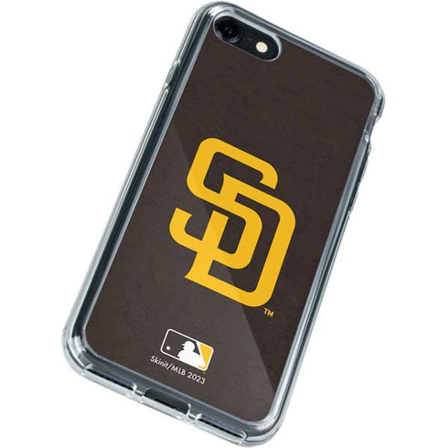 MLB San Diego Padres - Solid Distressed iPhone SE (2nd & 3rd Gen) Clear Case