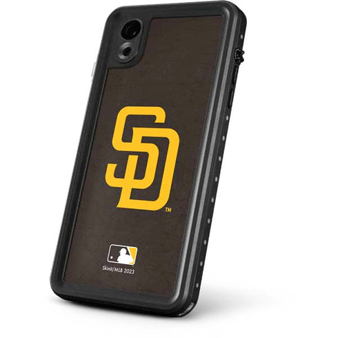 MLB San Diego Padres - Solid Distressed iPhone XR Waterproof Case