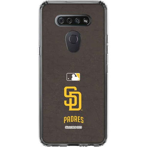 MLB San Diego Padres - Solid Distressed LG K51/Q51 Clear Case