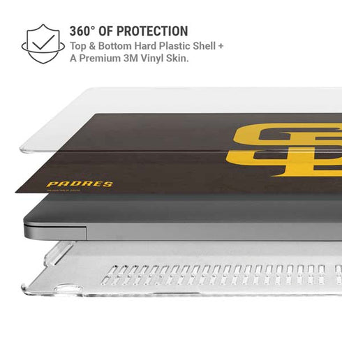 MLB San Diego Padres - Solid Distressed MacBook Pro 16in (2021-25) Case plus Skin
