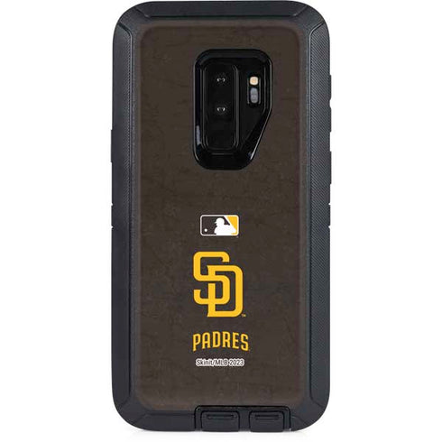 MLB San Diego Padres - Solid Distressed Otterbox Defender Galaxy Skin