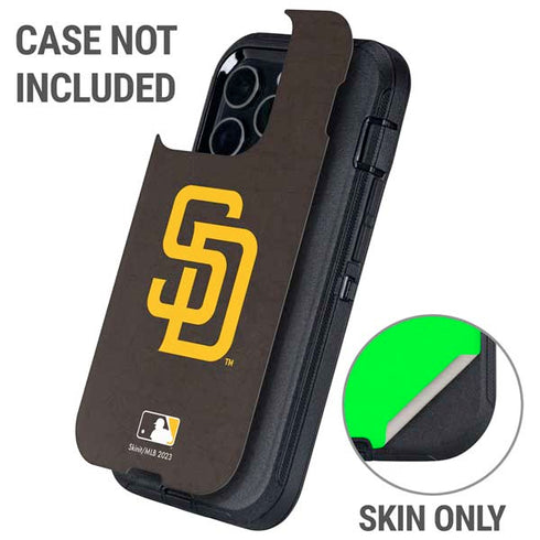 MLB San Diego Padres - Solid Distressed Otterbox Defender iPhone Skin