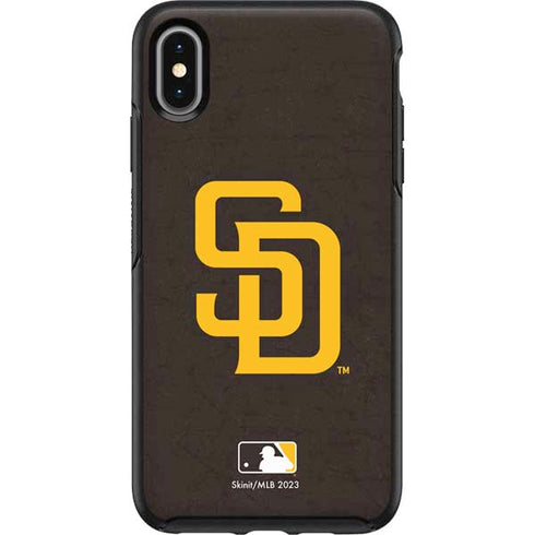 MLB San Diego Padres - Solid Distressed Otterbox Symmetry iPhone Skin