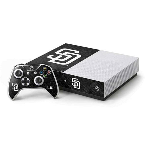 MLB San Diego Padres Dark Wash Xbox One S Console and Controller Bundle Skin