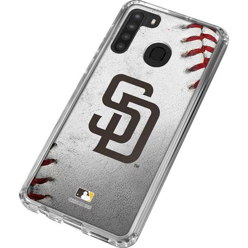MLB San Diego Padres Game Ball Galaxy A21 Clear Case