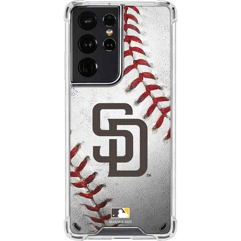 MLB San Diego Padres Game Ball Galaxy S21 Ultra 5G Clear Case
