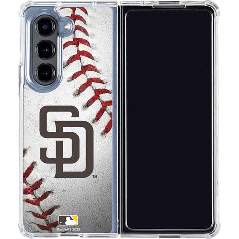 MLB San Diego Padres Game Ball Galaxy Z Fold5 5G Clear Case