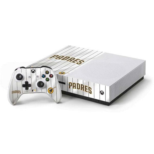 MLB San Diego Padres Home Jersey Xbox One S Console and Controller Bundle Skin