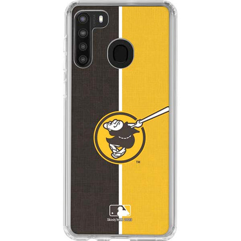MLB San Diego Padres Split Galaxy A21 Clear Case