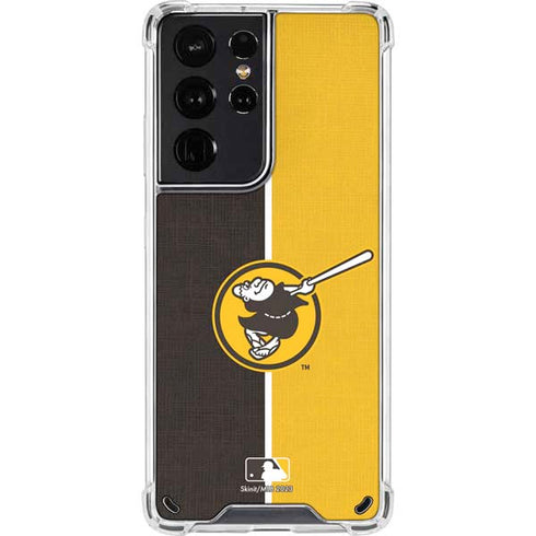 MLB San Diego Padres Split Galaxy S21 Ultra 5G Clear Case