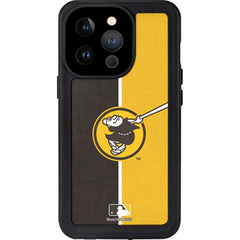 MLB San Diego Padres Split iPhone 15 Pro Waterproof Case