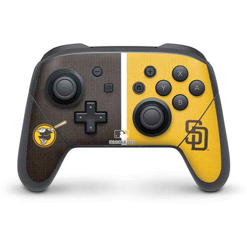 MLB San Diego Padres Split Nintendo Switch Pro Controller Skin