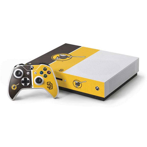 MLB San Diego Padres Split Xbox One S Console and Controller Bundle Skin