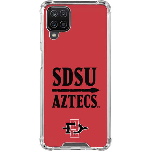 San Diego State University Aztecs Red Galaxy A12 Clear Case