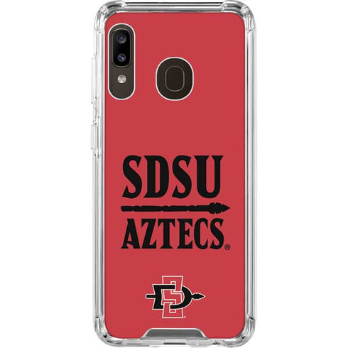 San Diego State University Aztecs Red Galaxy A30 Clear Case