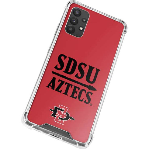 San Diego State University Aztecs Red Galaxy A32 5G Clear Case