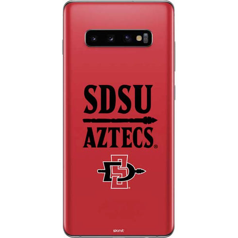 San Diego State University Aztecs Red Galaxy S10 Plus Skin