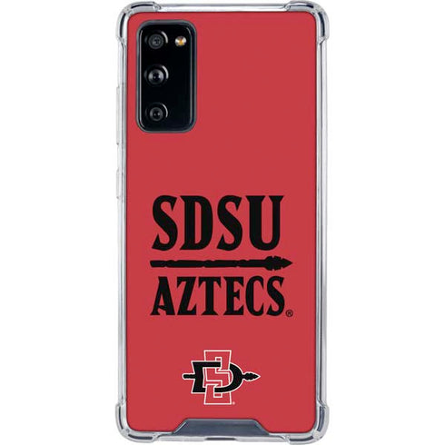 San Diego State University Aztecs Red Galaxy S20 FE Clear Case