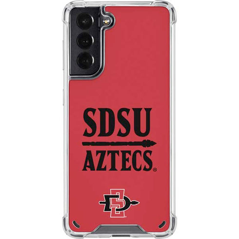 San Diego State University Aztecs Red Galaxy S21 5G Clear Case