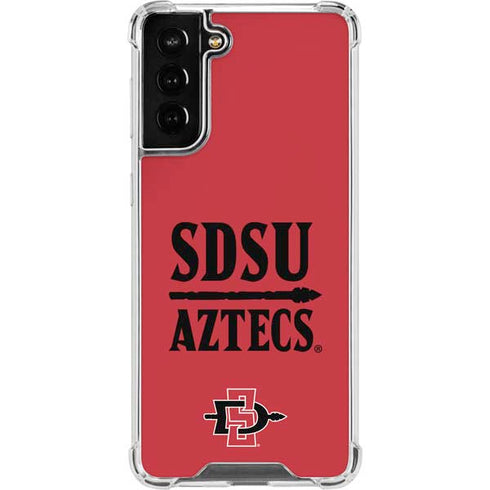San Diego State University Aztecs Red Galaxy S21 FE Clear Case