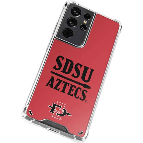 San Diego State University Aztecs Red Galaxy S21 Ultra 5G Clear Case