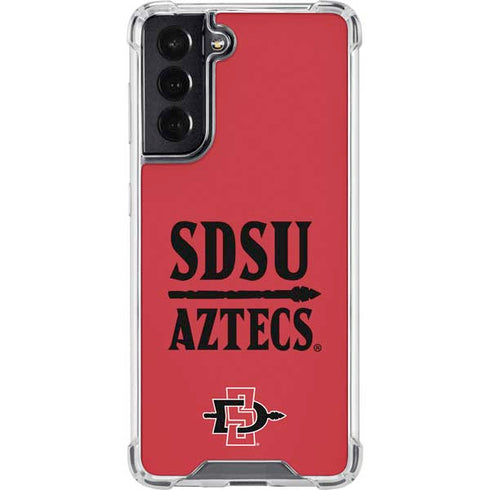 San Diego State University Aztecs Red Galaxy S22 Clear Case