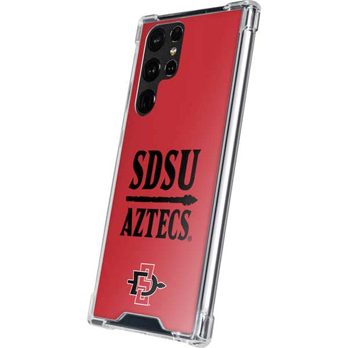 San Diego State University Aztecs Red Galaxy S22 Ultra Clear Case