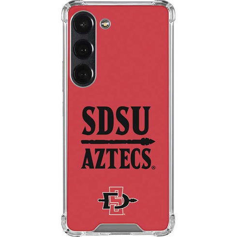 San Diego State University Aztecs Red Galaxy S23 Clear Case