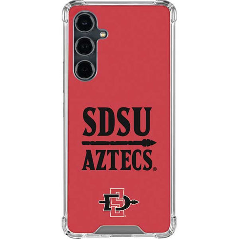 San Diego State University Aztecs Red Galaxy S23 FE Clear Case
