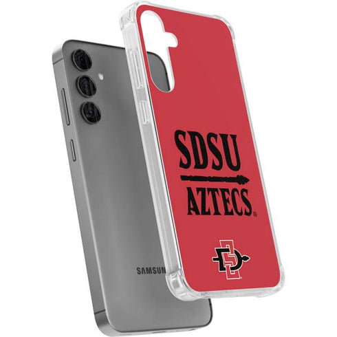 San Diego State University Aztecs Red Galaxy S24 Plus Clear Case