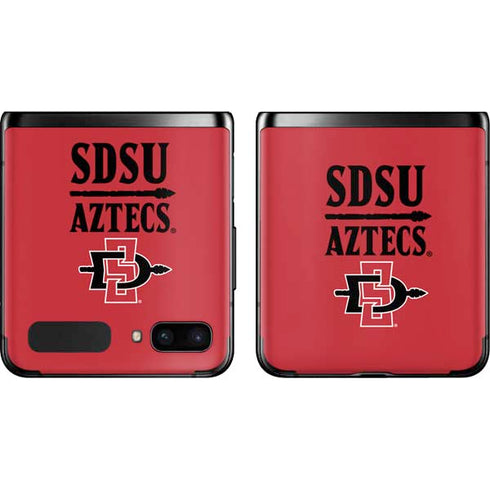 San Diego State University Aztecs Red Galaxy Z Flip Skin