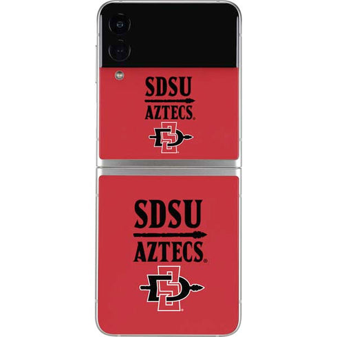 San Diego State University Aztecs Red Galaxy Z Flip3 5G Skin