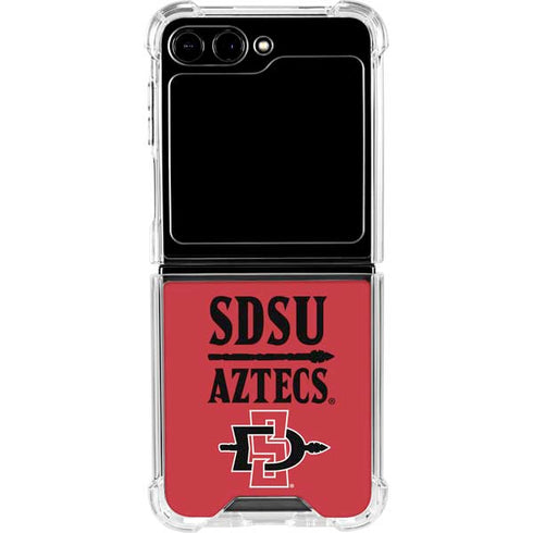 San Diego State University Aztecs Red Galaxy Z Flip5 5G Clear Case