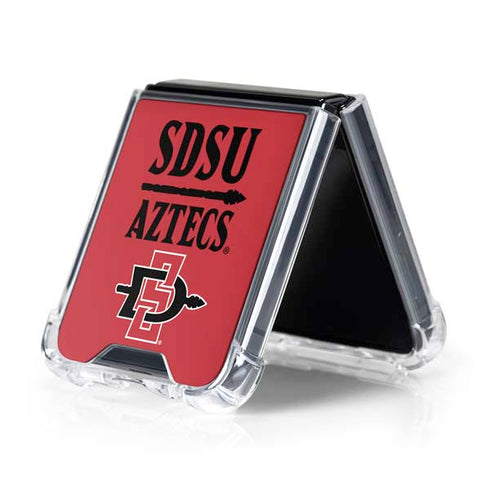 San Diego State University Aztecs Red Galaxy Z Flip5 5G Clear Case