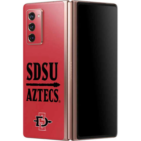San Diego State University Aztecs Red Galaxy Z Fold2 5G Skin