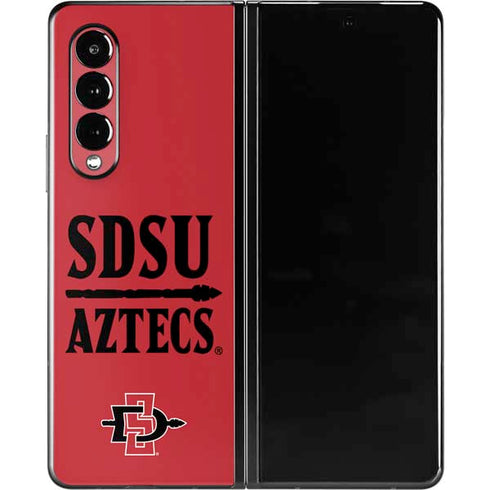 San Diego State University Aztecs Red Galaxy Z Fold3 5G Skin