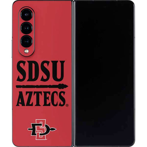 San Diego State University Aztecs Red Galaxy Z Fold4 5G Skin