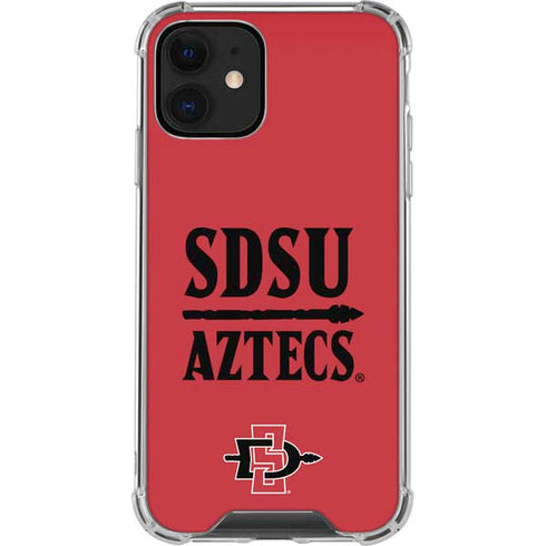San Diego State University Aztecs Red iPhone 12 Clear Case