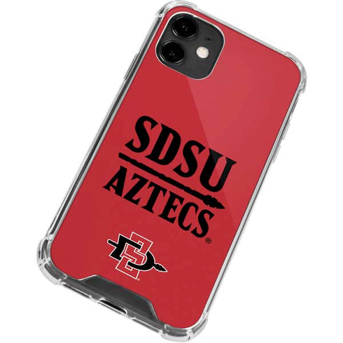San Diego State University Aztecs Red iPhone 12 Clear Case