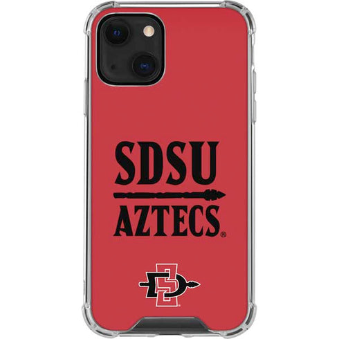 San Diego State University Aztecs Red iPhone 15 Plus Clear Case