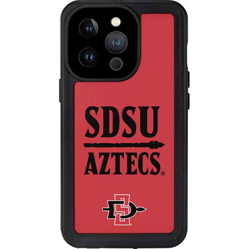 San Diego State University Aztecs Red iPhone 14 Pro Waterproof Case