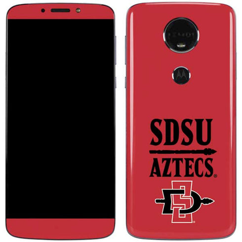 San Diego State University Aztecs Red Moto E5 Plus Skin