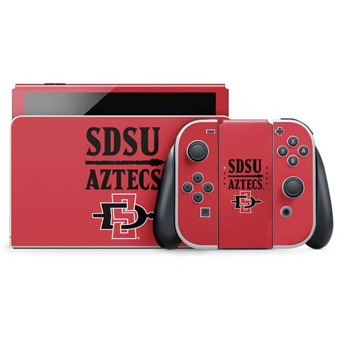 San Diego State University Aztecs Red Nintendo Switch OLED (2021) Skin