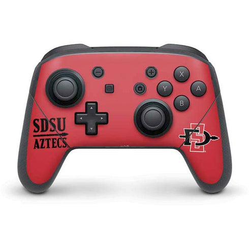 San Diego State University Aztecs Red Nintendo Switch Pro Controller Skin