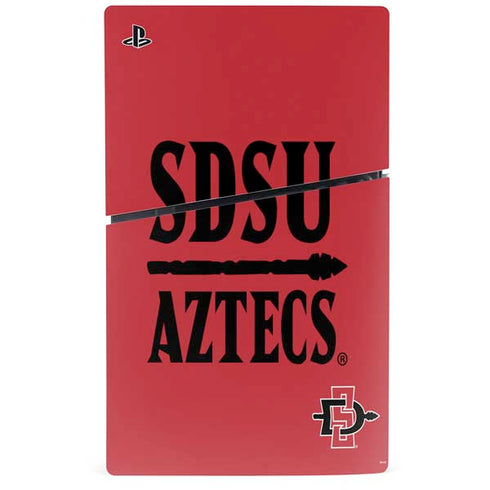 San Diego State University Aztecs Red PS5 Slim Disk Console Skin