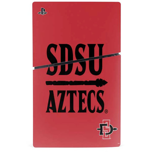 San Diego State University Aztecs Red PS5 Slim Digital Edition Bundle Skin