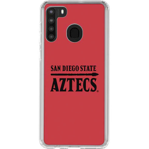 San Diego State University Logo Red Galaxy A21 Clear Case